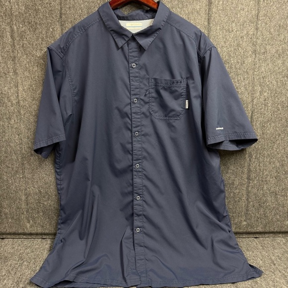 Columbia Men's Navy Short Sleeve Shirt - Picture 1 of 4